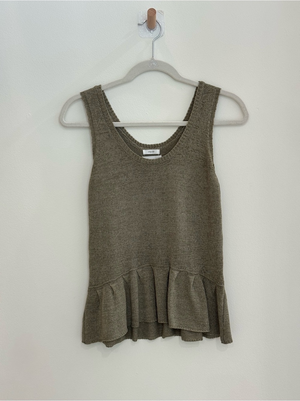 Blu Pepper Cozy Life Olive Knit Top